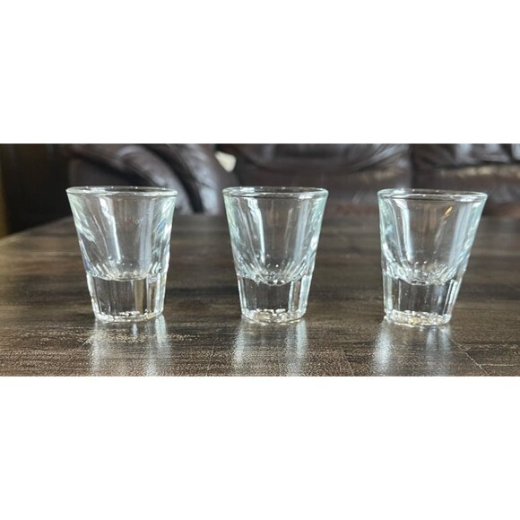 Lot of 3 Libbey Heavy Bottom Shot Glass/Glasses Vintage Barware - Picture 4 of 6